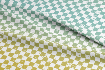 Ep BIO French Terry - Karogrunge Verlauf " Sea/Yellowstone "